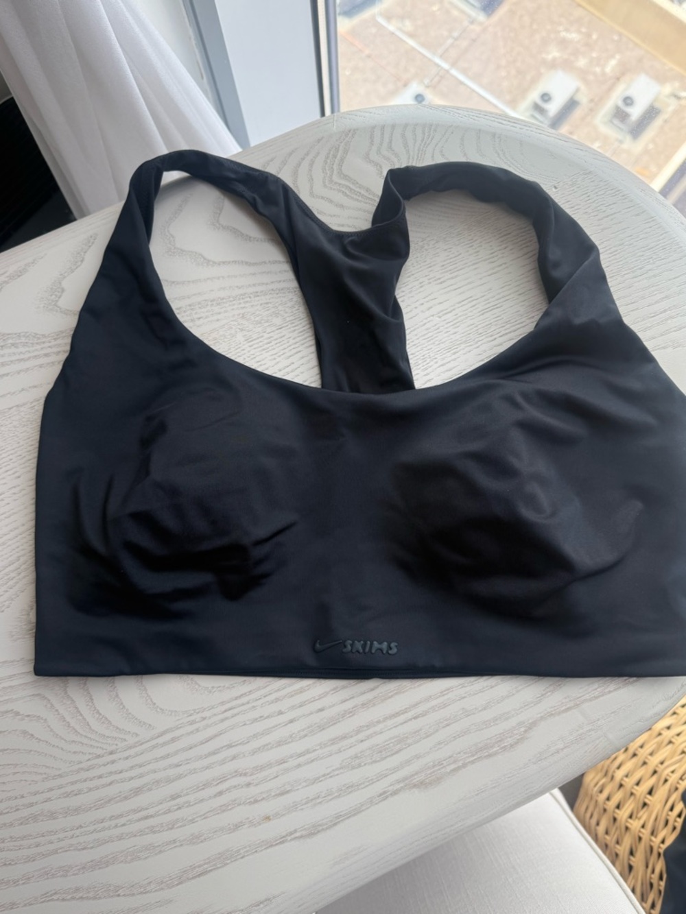 SKIMS X NIKE Black Seamless Scoop-Back Bralette